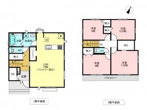 吉川市きよみ野、新築一戸建ての間取り画像です