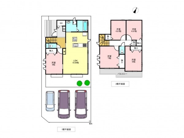 吉川市きよみ野、新築一戸建ての間取り画像です