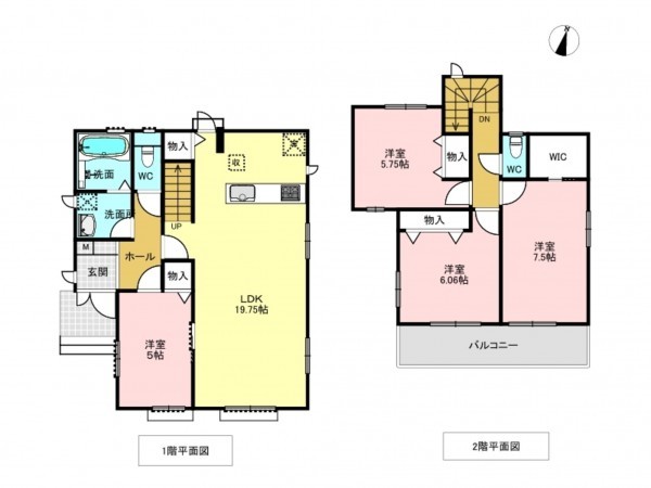 吉川市きよみ野、新築一戸建ての間取り画像です