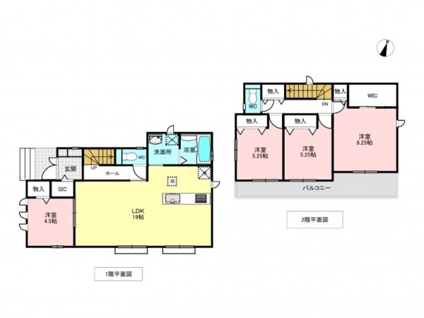 吉川市きよみ野、新築一戸建ての間取り画像です