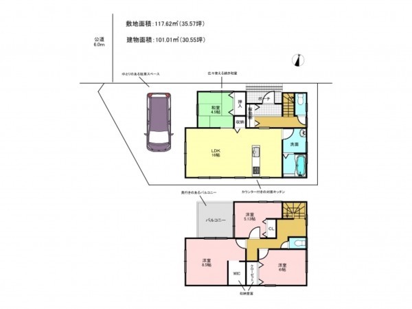 吉川市大字上内川、新築一戸建ての間取り画像です