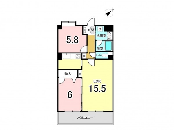 三郷市三郷、マンションの間取り画像です