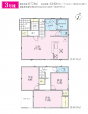 吉川市吉川、新築一戸建ての間取り画像です