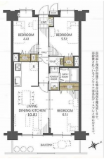 三郷市三郷、マンションの間取り画像です