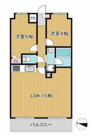 吉川市栄町、マンションの間取り画像です