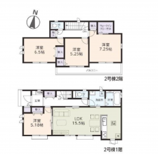 吉川市中央、新築一戸建ての間取り画像です