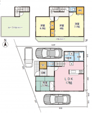 三郷市中央、中古一戸建ての間取り画像です