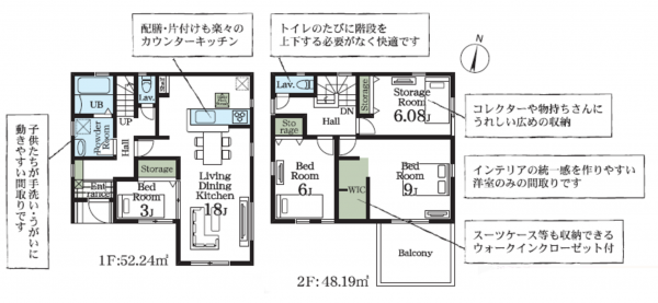 吉川市大字保、新築一戸建ての間取り画像です
