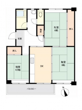 三郷市彦成、マンションの間取り画像です
