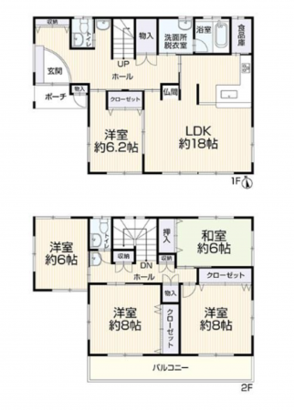 三郷市高州、中古一戸建ての間取り画像です