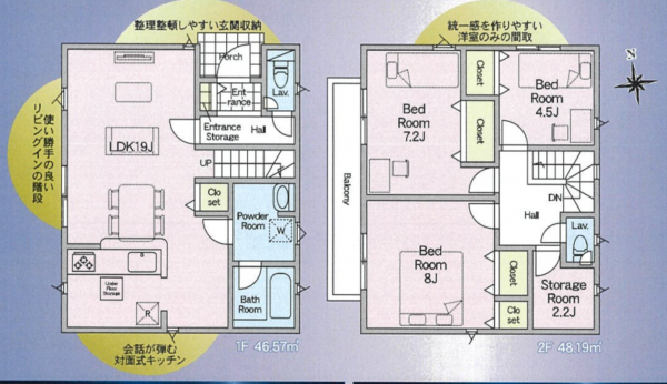 三郷市戸ケ崎、新築一戸建ての間取り画像です
