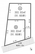 吉川市大字土場、土地の間取り画像です
