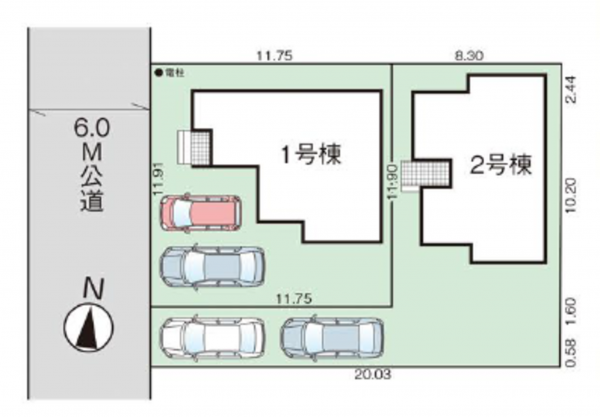 吉川市道庭、新築一戸建ての画像です