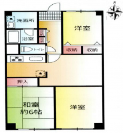 三郷市東町、マンションの間取り画像です