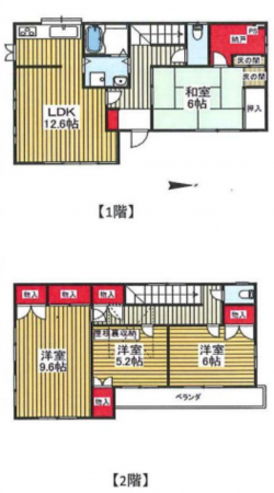 吉川市中野、中古一戸建ての間取り画像です