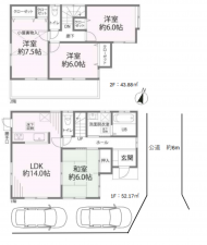 吉川市中央、中古一戸建ての間取り画像です