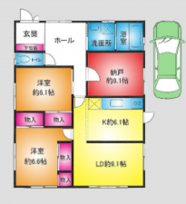 吉川市中央、中古一戸建ての間取り画像です