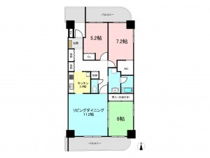 三郷市鷹野、マンションの間取り画像です