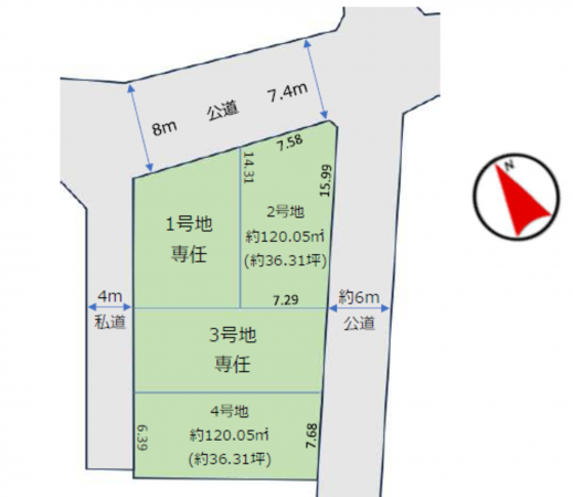 三郷市戸ケ崎、土地の間取り画像です