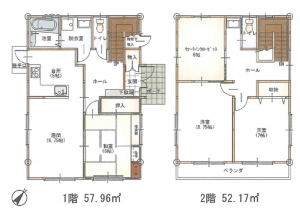 吉川市中央、中古一戸建ての間取り画像です
