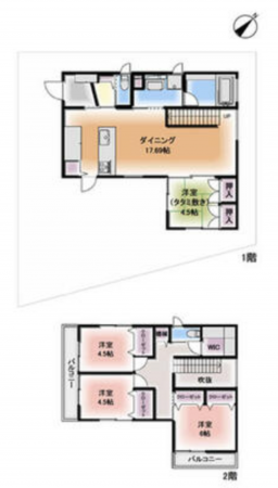 三郷市戸ケ崎、中古一戸建ての間取り画像です