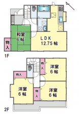 三郷市彦成、中古一戸建ての間取り画像です