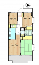 三郷市高州、マンションの間取り画像です