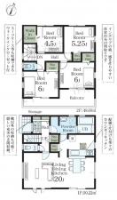 三郷市彦糸、新築一戸建ての間取り画像です