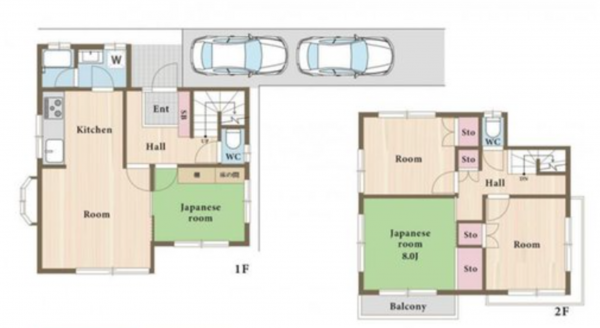 三郷市早稲田、中古一戸建ての間取り画像です