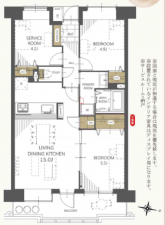 吉川市中野、マンションの間取り画像です