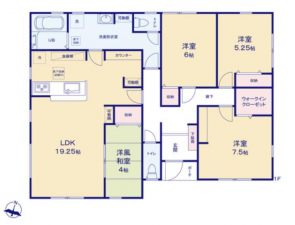 三郷市泉、新築一戸建ての間取り画像です