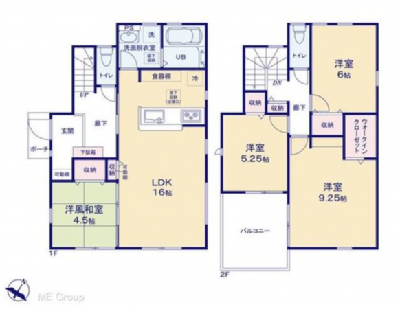 三郷市高州、新築一戸建ての間取り画像です