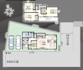 三郷市鷹野、新築一戸建ての間取り画像です