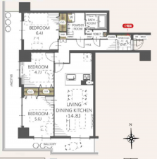 吉川市保、マンションの間取り画像です