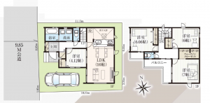 三郷市東町、新築一戸建ての間取り画像です