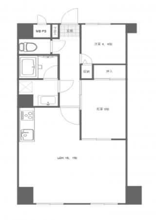 三郷市三郷、マンションの間取り画像です