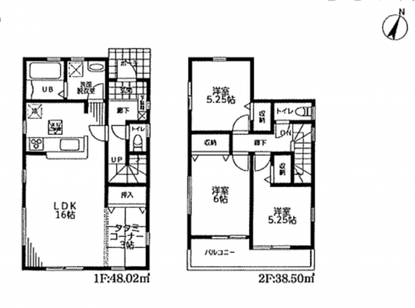 三郷市彦糸、新築一戸建ての間取り画像です