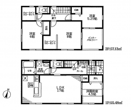 三郷市彦糸、新築一戸建ての間取り画像です