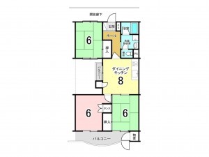 吉川市栄町、マンションの間取り画像です
