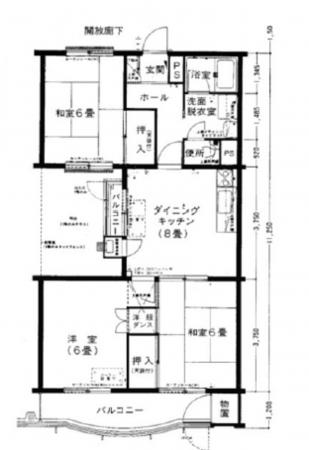 吉川市栄町、マンションの間取り画像です