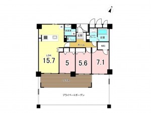 吉川市きよみ野、マンションの間取り画像です