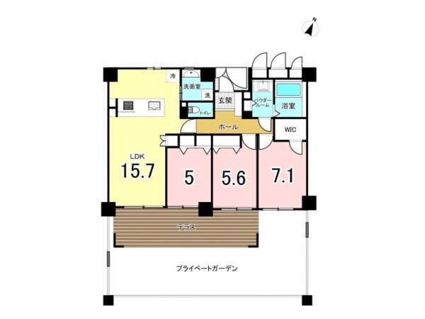 吉川市きよみ野、マンションの間取り画像です