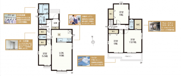 三郷市戸ケ崎、新築一戸建ての間取り画像です