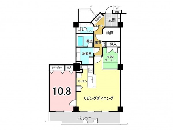 三郷市さつき平、マンションの間取り画像です