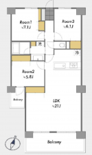 吉川市栄町、マンションの間取り画像です
