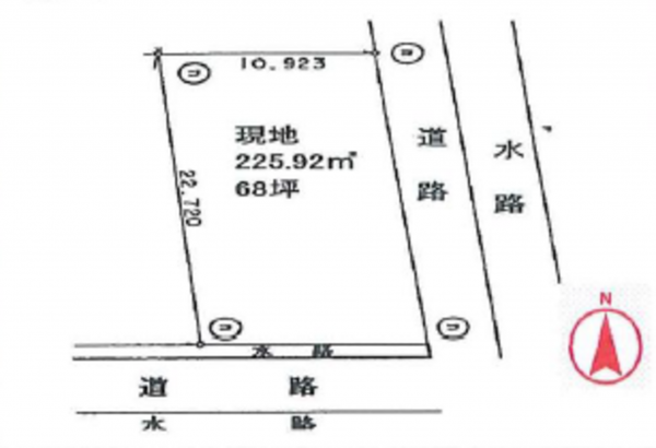 吉川市大字三輪野江、土地の間取り画像です