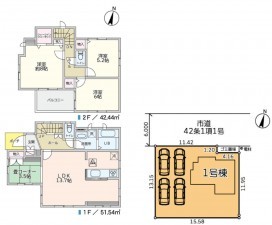 吉川市美南、中古一戸建ての間取り画像です
