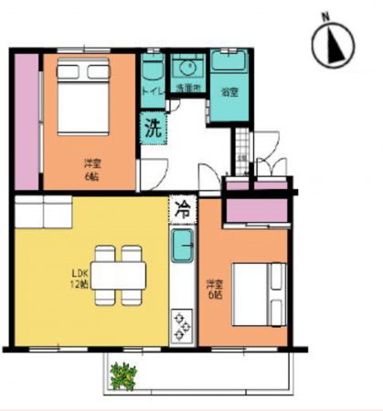 三郷市彦成、マンションの間取り画像です