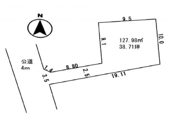 吉川市中野、土地の間取り画像です
