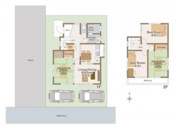 吉川市中野、中古一戸建ての間取り画像です